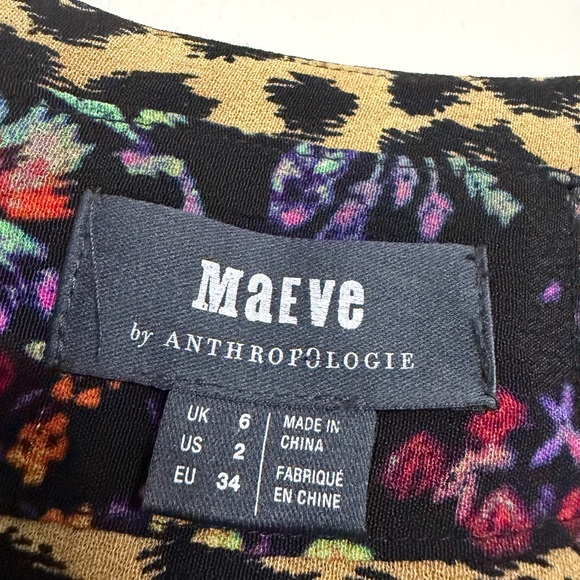 Anthropologie Multicolor Midi Dress with Leopard Accents - Picture 7 of 10